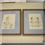 A10. Framed ballerina prints. 